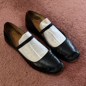 USED Madewell Greta Black Leather Ballet Flats